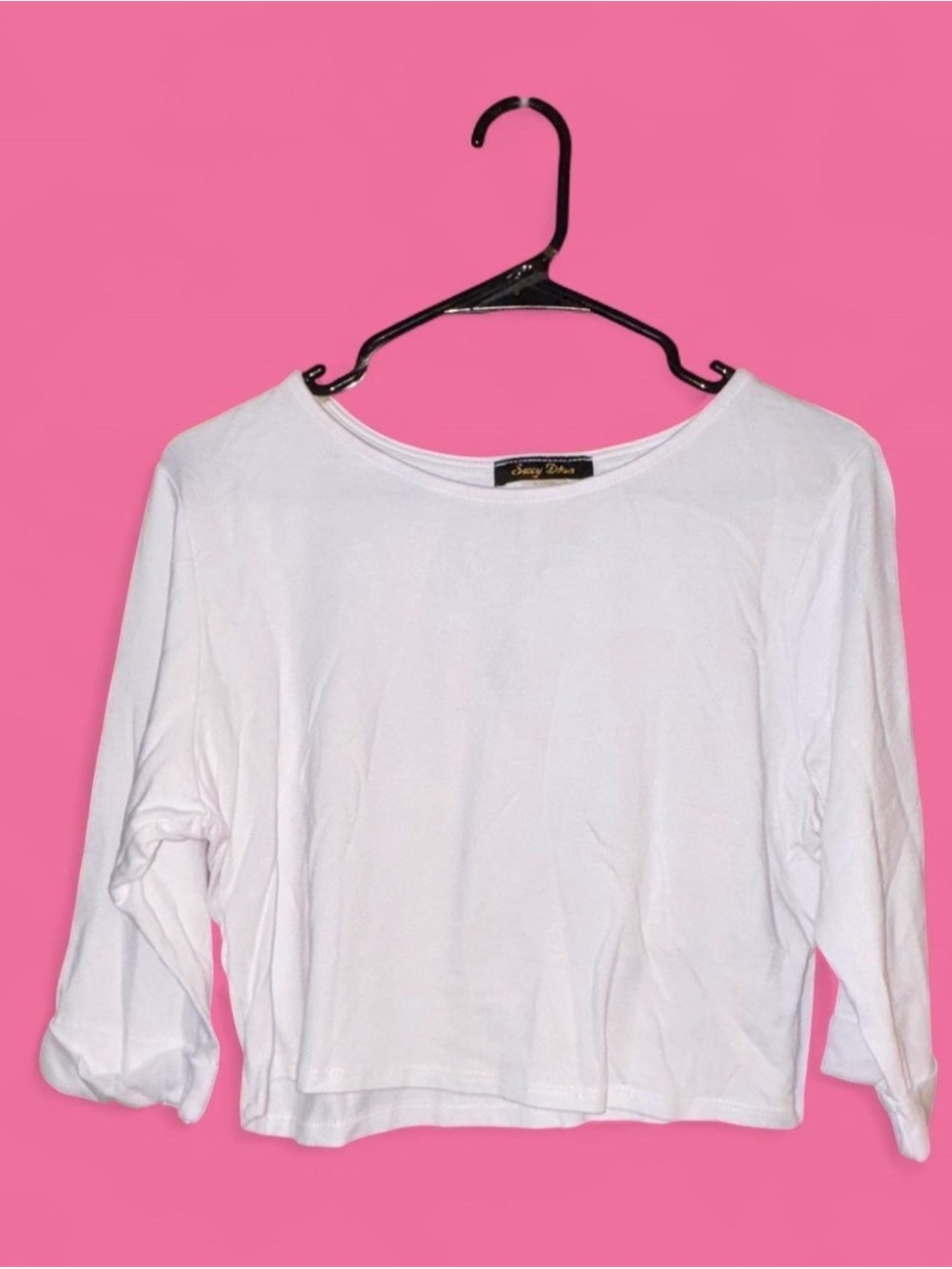 Women's White Long Sleeve Crew Tee & Skirt Set by Sexy Diva